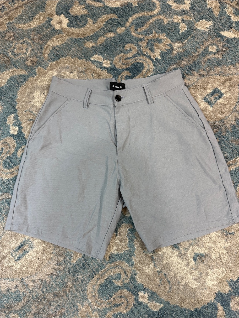Express Light Gray Flat Front Shorts